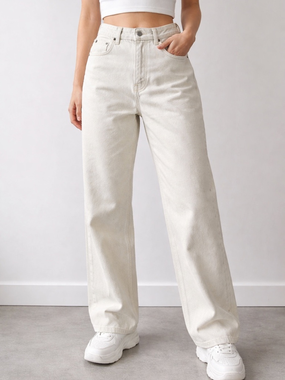 KOTN Cream Cotton Pants